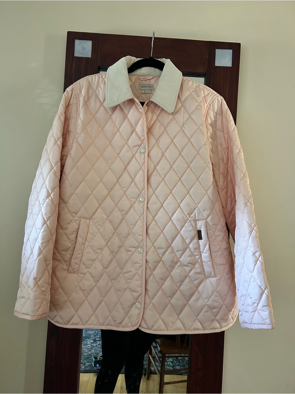 Brixton Quilted Light Pink Utility Jacket with Cream Collar